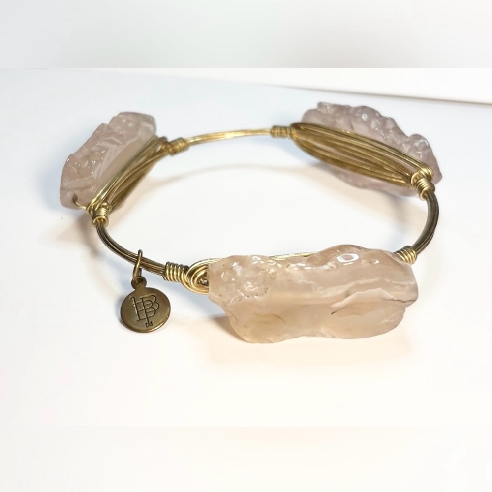 Bourbon and Bowties Gold and Pink Stone Bracelet